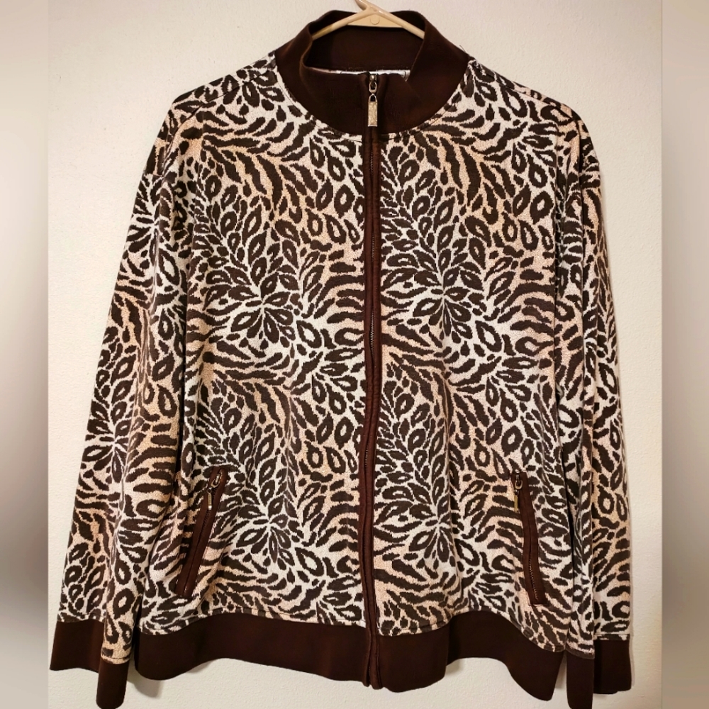 Needle & Threads Gold Dusted Tiger print Style Jacket Extra Large